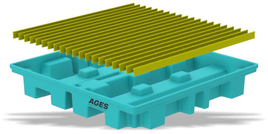 SPILLAGE PALLET WITH GRATING